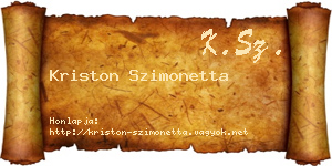 Kriston Szimonetta névjegykártya